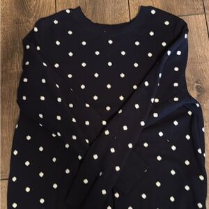 Croft & Barrow Black and White Polka Dot Sweater